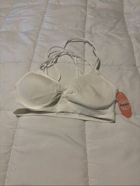 aerie Ivory Padded Bralette with Strappy Back